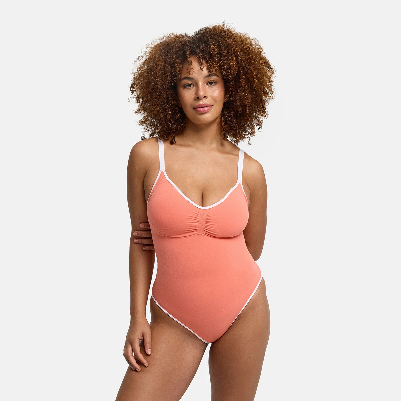 Lined Bodysuit Sculpting Shapewear met geïntegreerde pads met slip