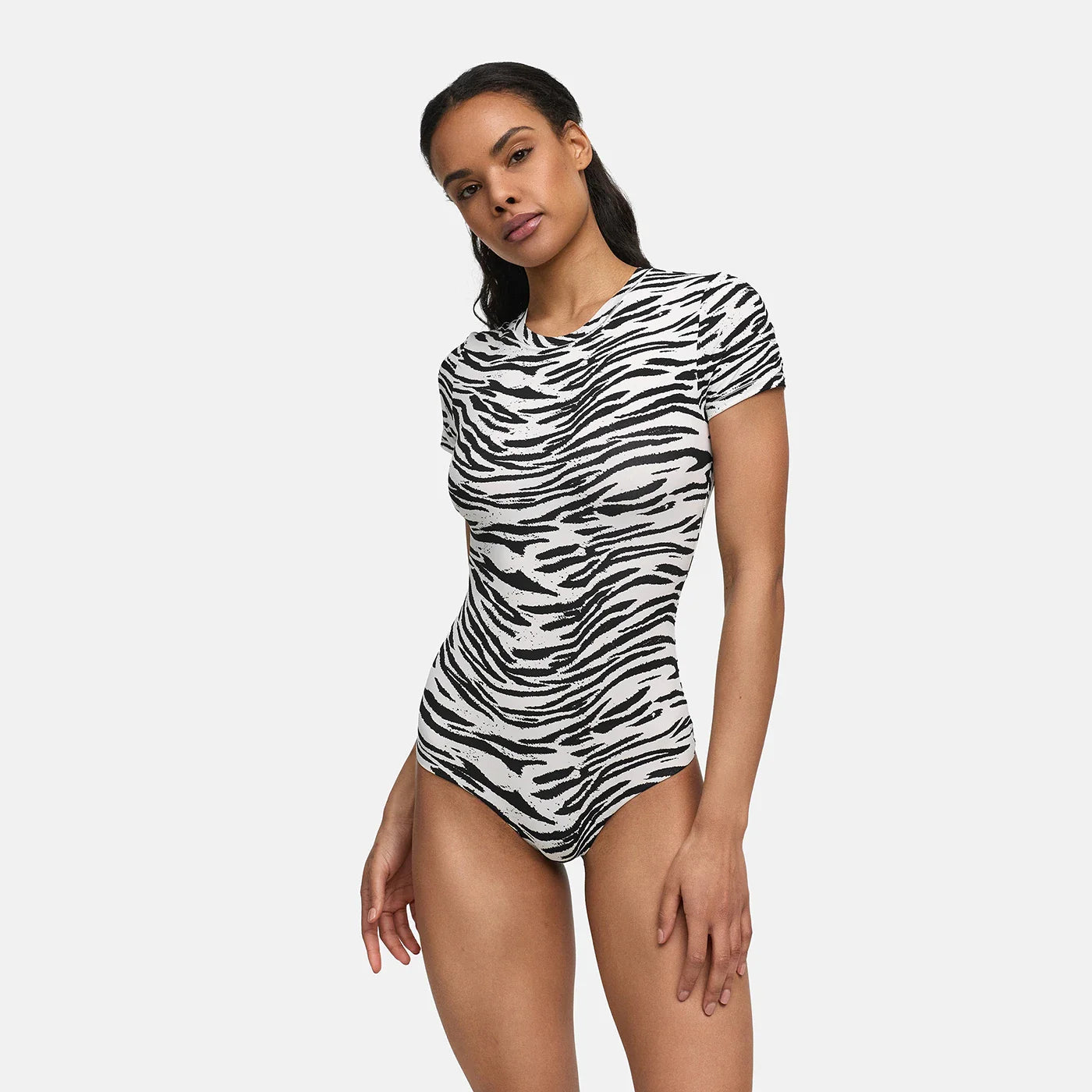 T-shirt-body met ronde hals