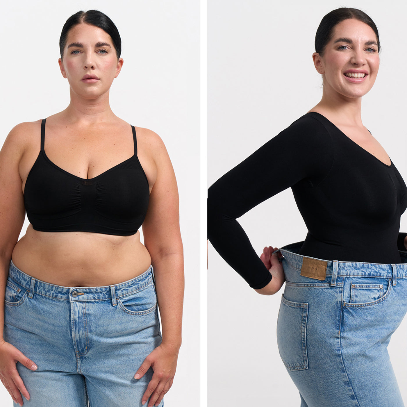 Sculpting Shapewear Long Sleeve Bodysuit with Briefs - Medium Shape