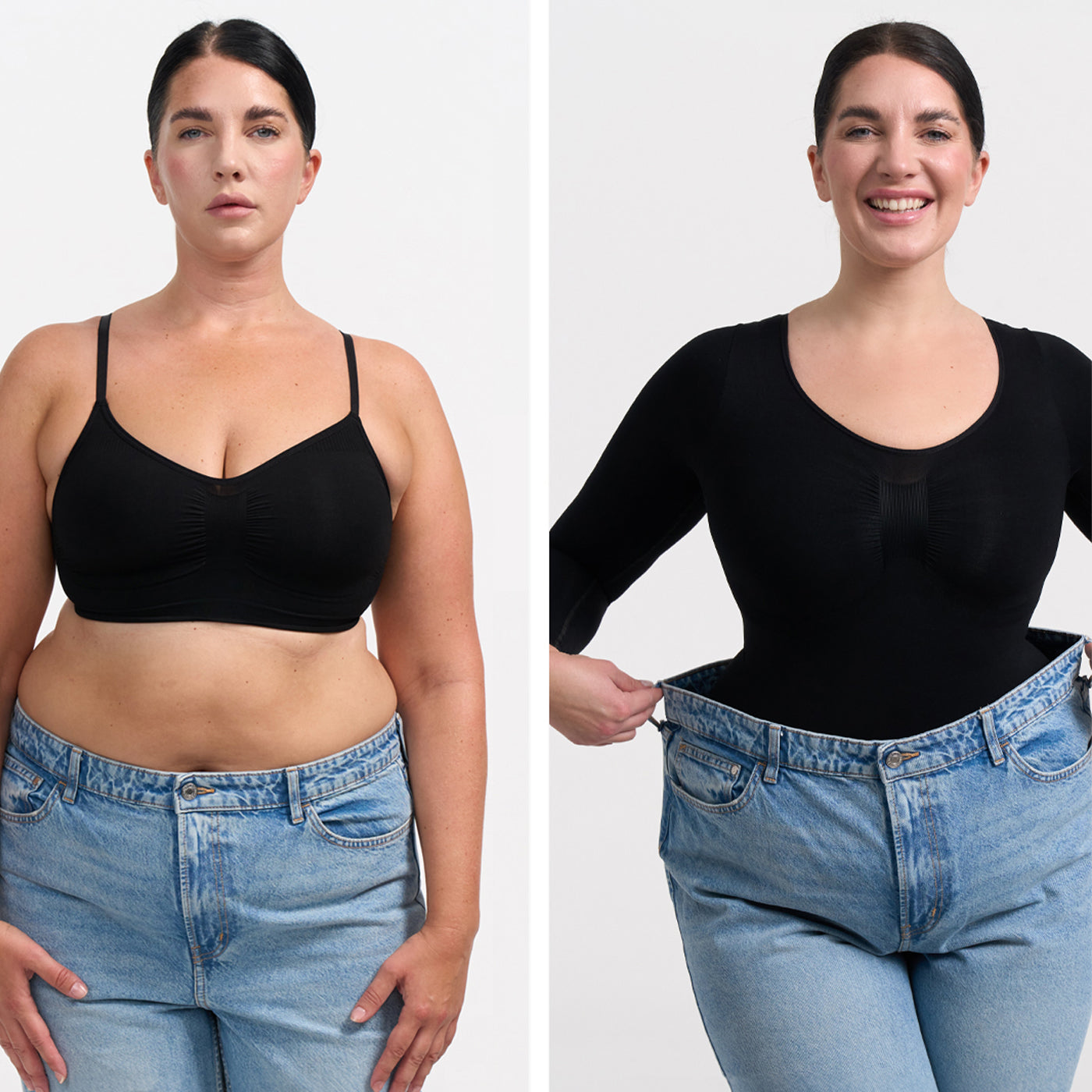 Sculpting Shapewear Long Sleeve Bodysuit with Briefs - Medium Shape