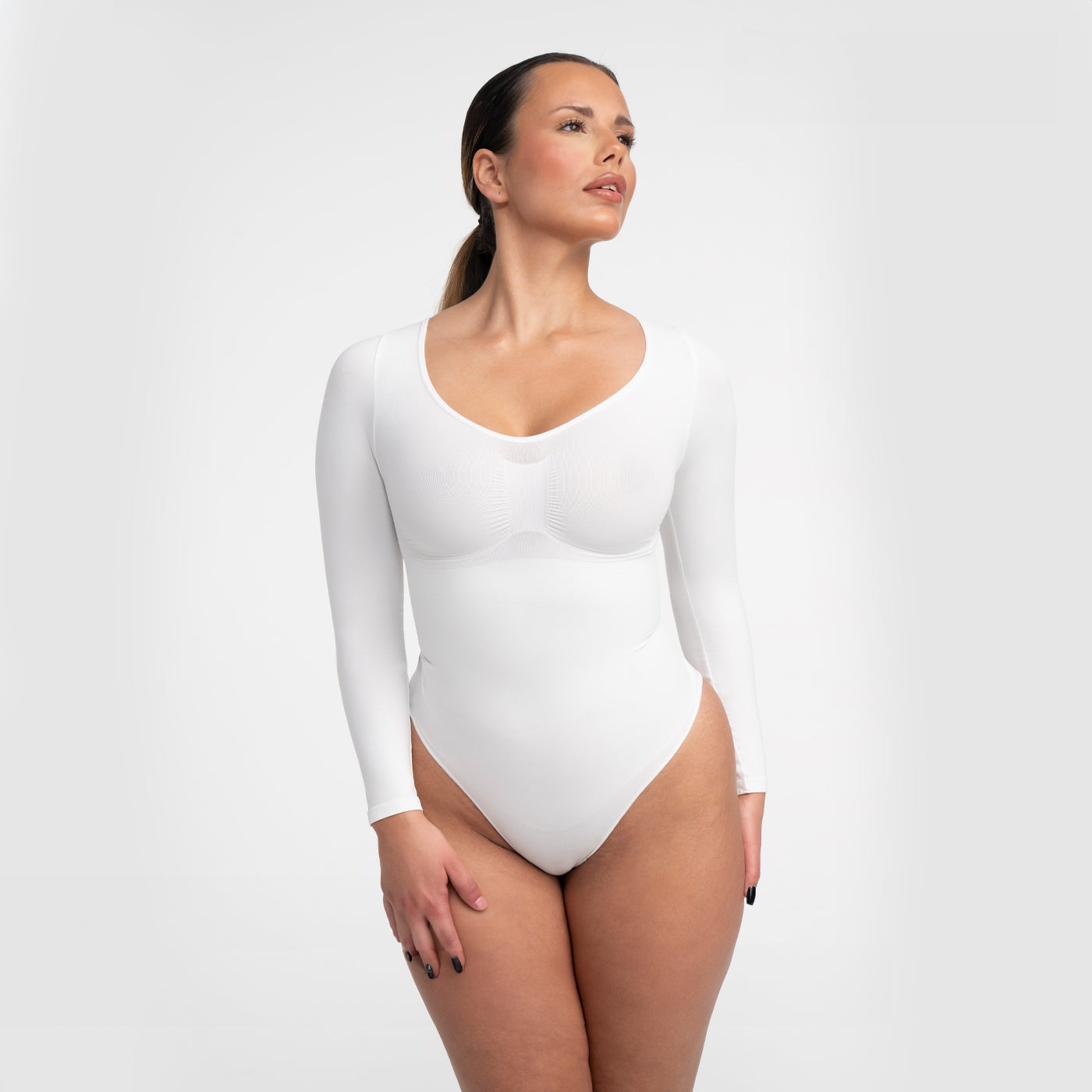 Sculpting Shapewear Long Sleeve Bodysuit with Briefs - Medium Shape