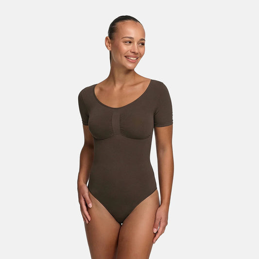 T-shirt bodysuit sculpting shapewear met slip