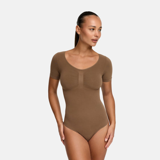 T-shirt bodysuit sculpting shapewear met slip
