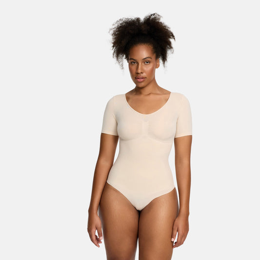 T-shirt bodysuit sculpting shapewear met string