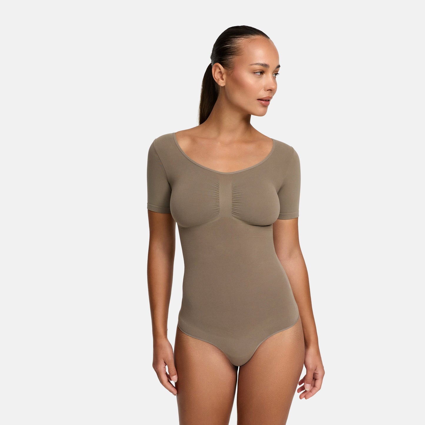 T-shirt bodysuit sculpting shapewear met string