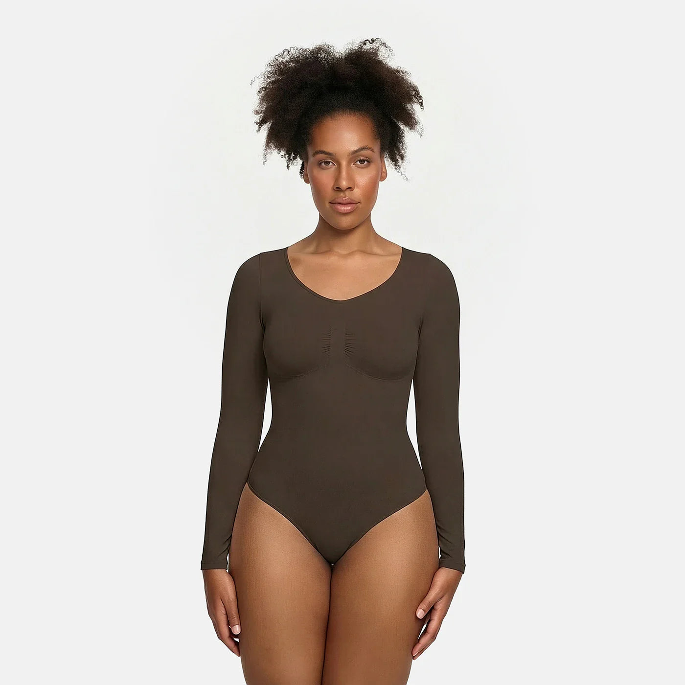 Body contenitivo modellante a maniche lunghe con slip