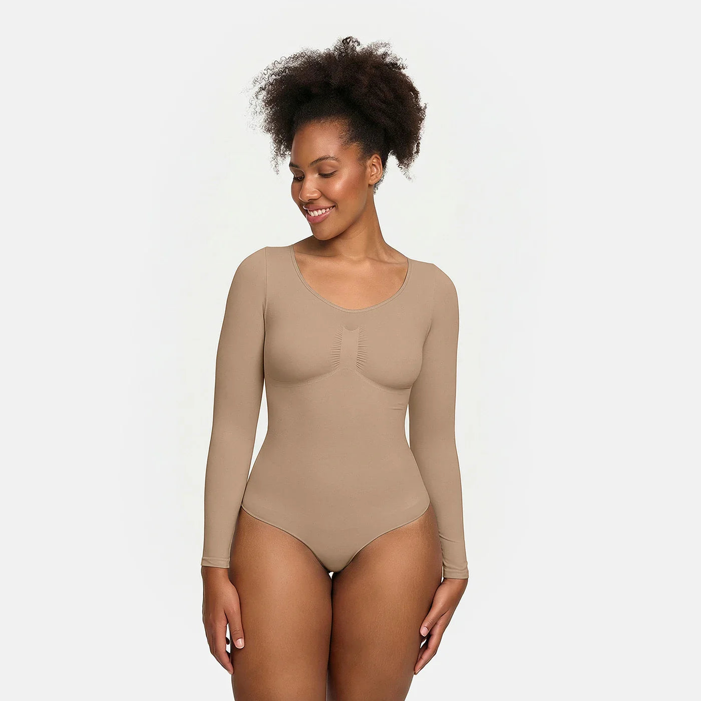 Body contenitivo modellante a maniche lunghe con slip