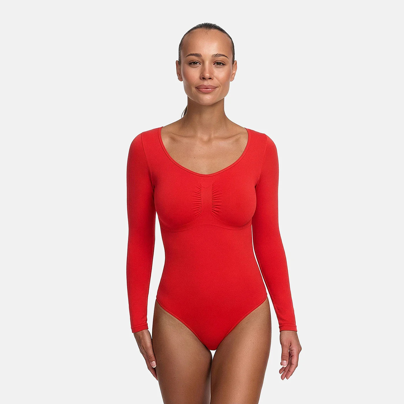 Body contenitivo modellante a maniche lunghe con slip