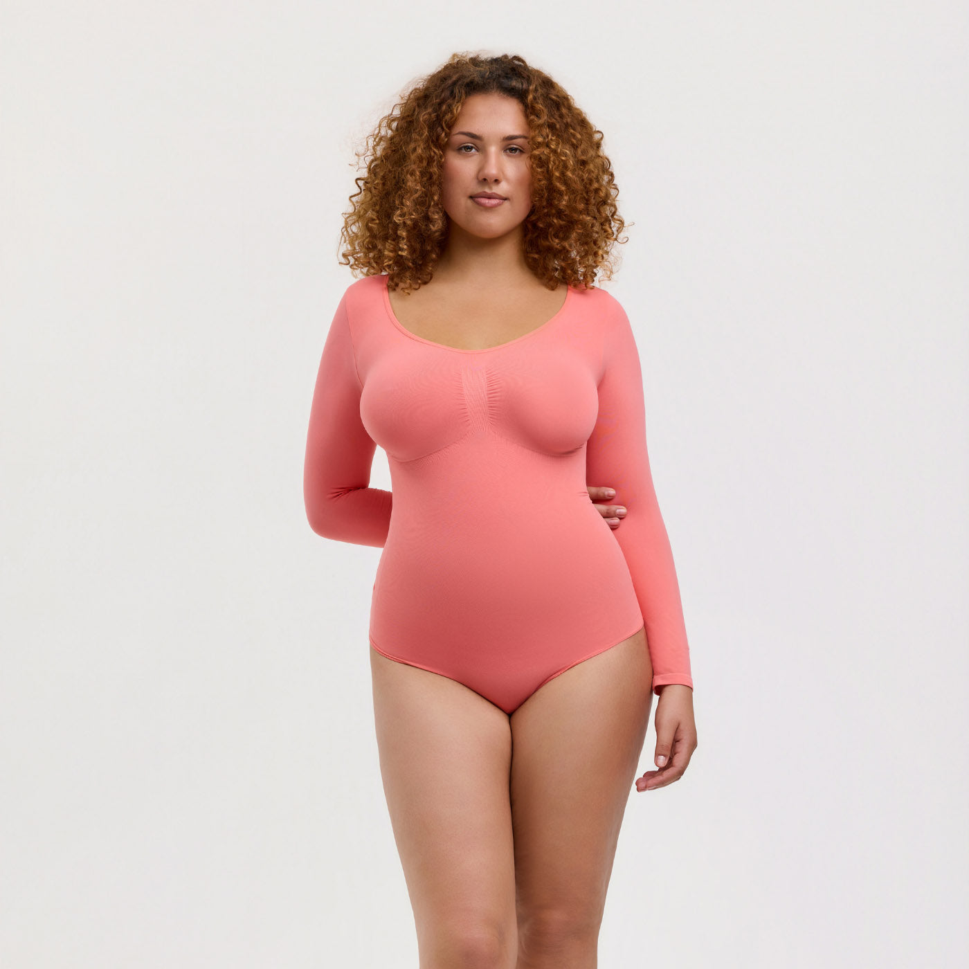 Body contenitivo modellante a maniche lunghe con slip