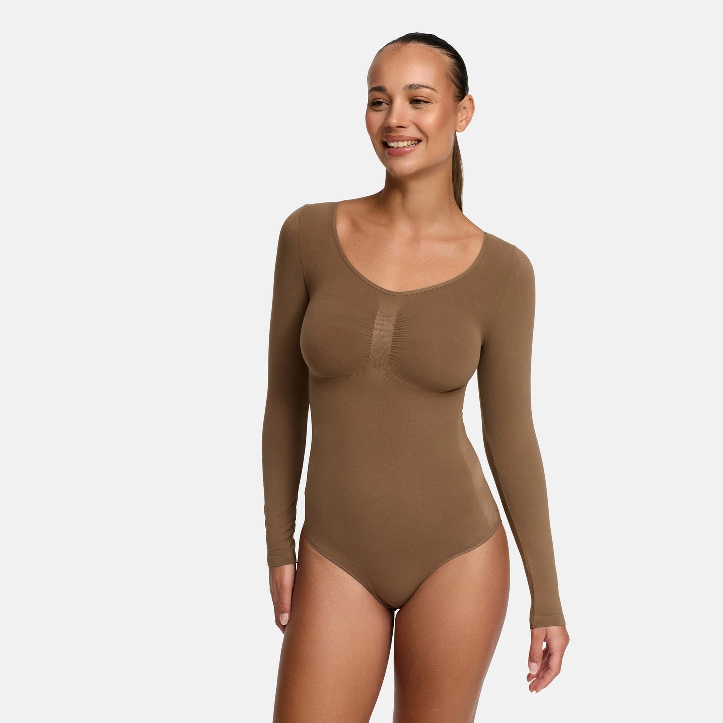 Body contenitivo modellante a maniche lunghe con slip