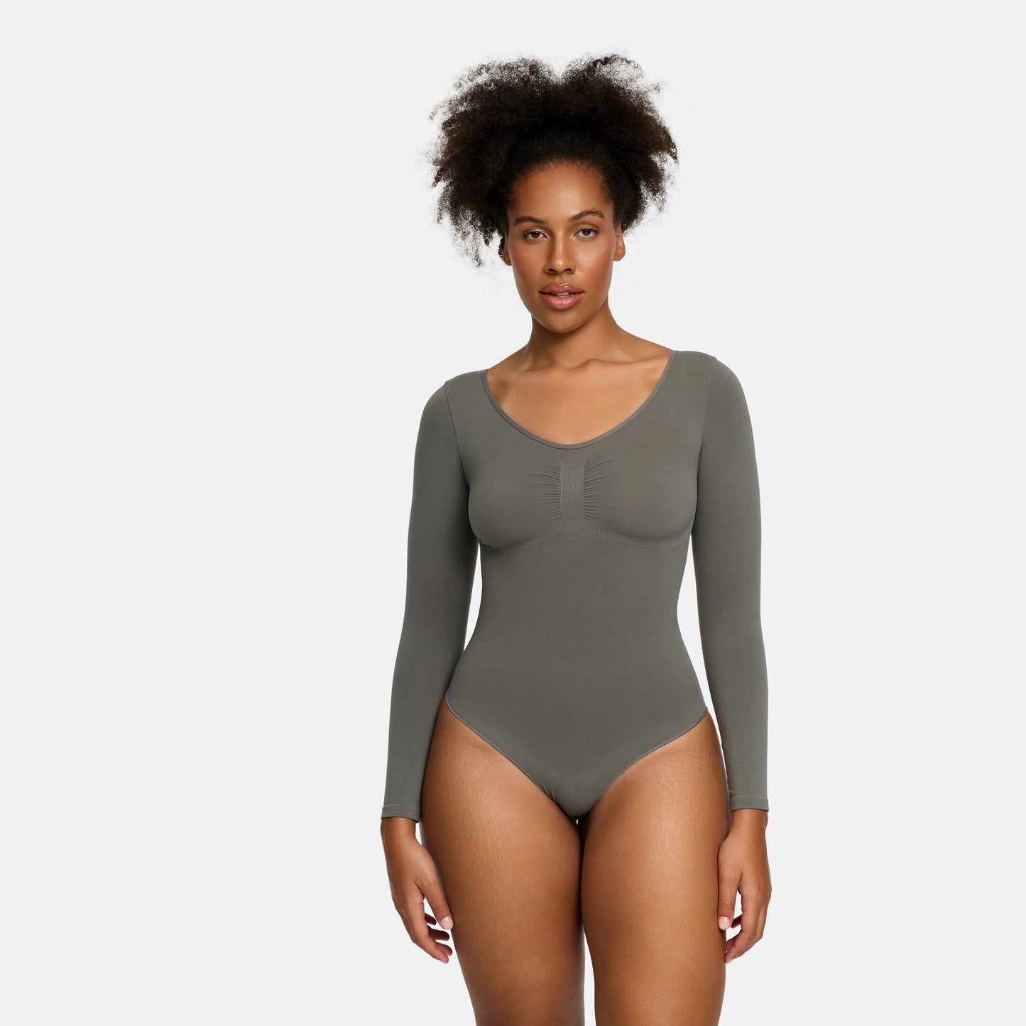 Body contenitivo modellante a maniche lunghe con slip