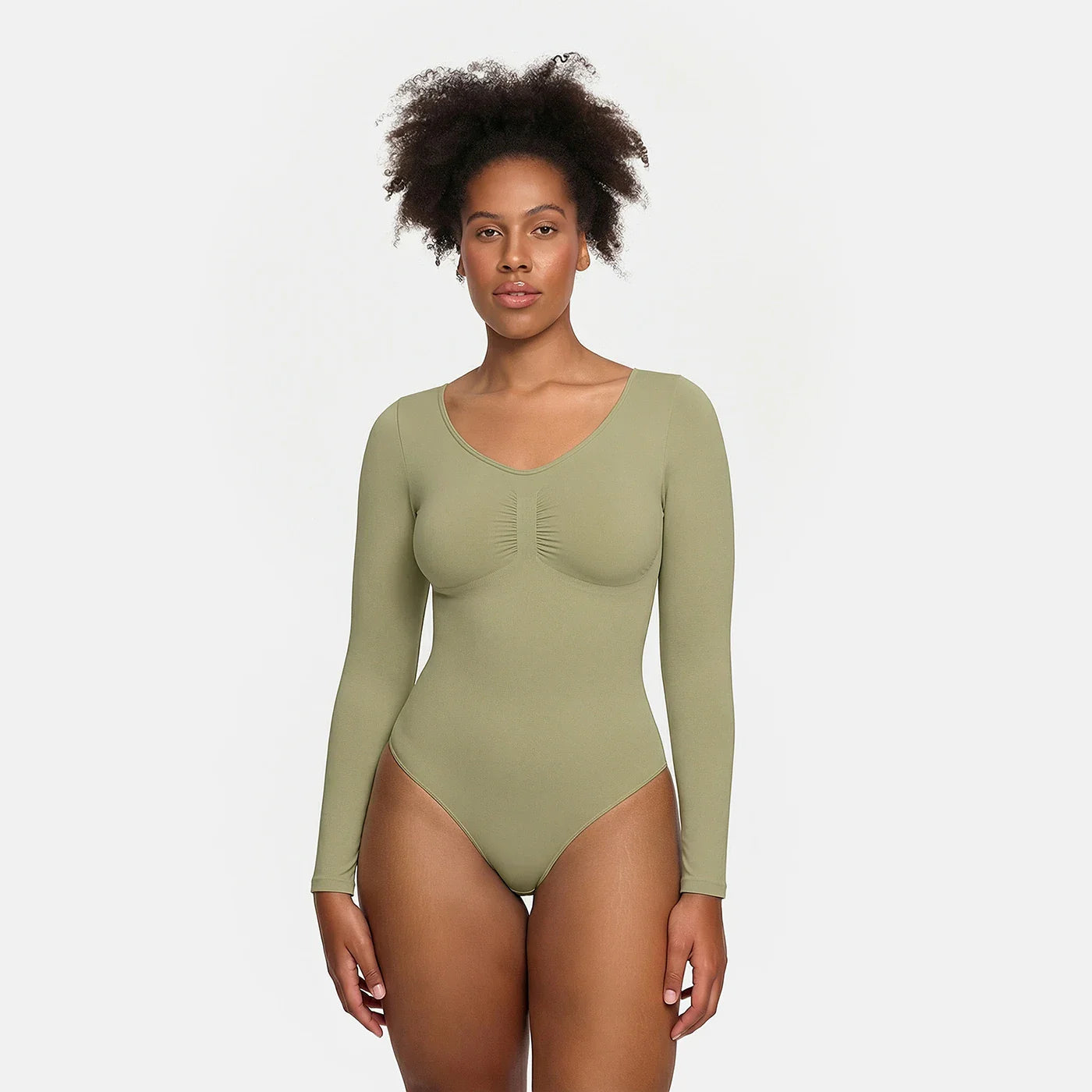 Body contenitivo modellante a maniche lunghe con slip