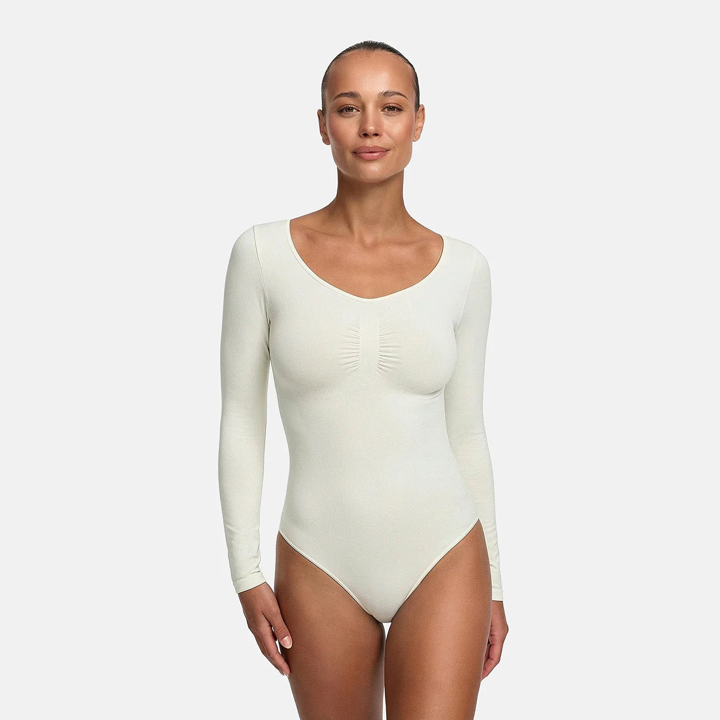Body contenitivo modellante a maniche lunghe con slip