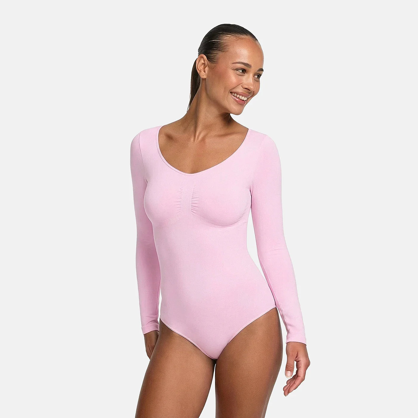 Body contenitivo modellante a maniche lunghe con slip