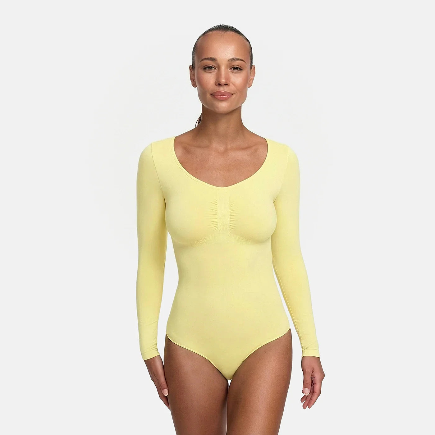 Body contenitivo modellante a maniche lunghe con slip