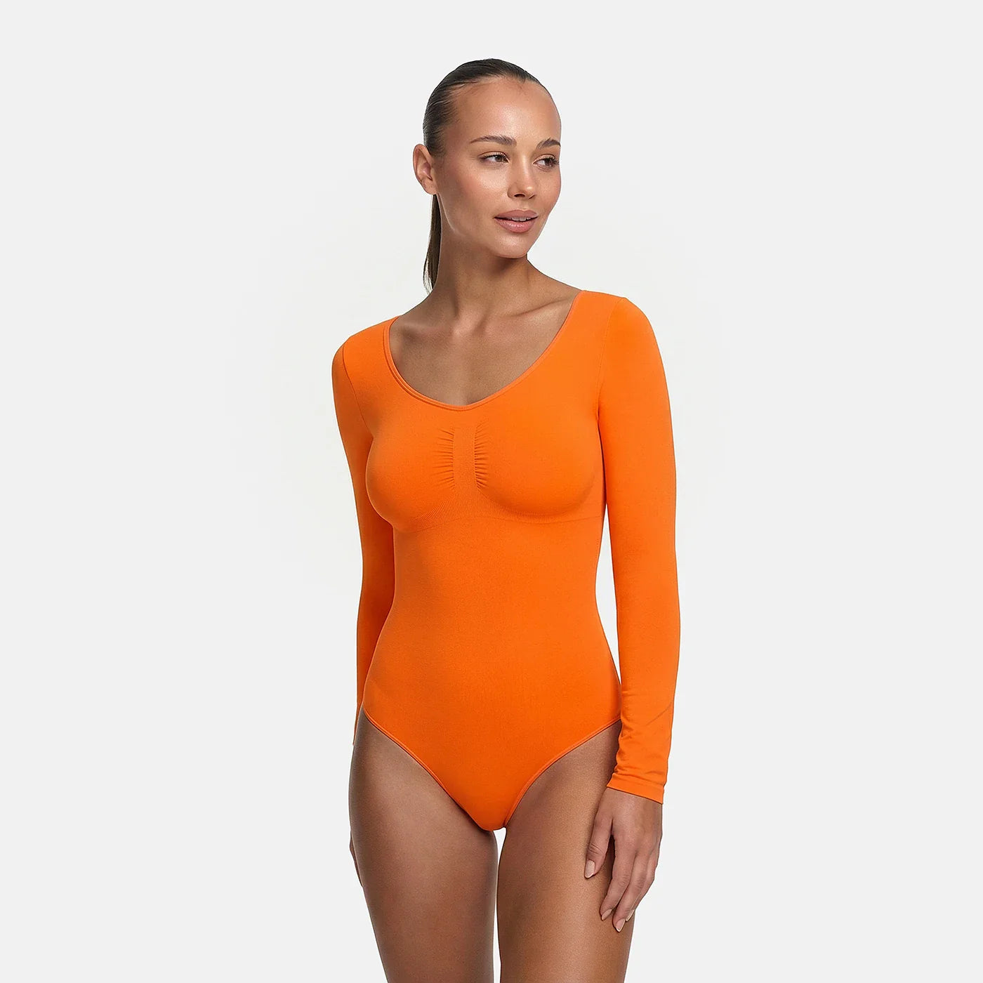 Body contenitivo modellante a maniche lunghe con slip