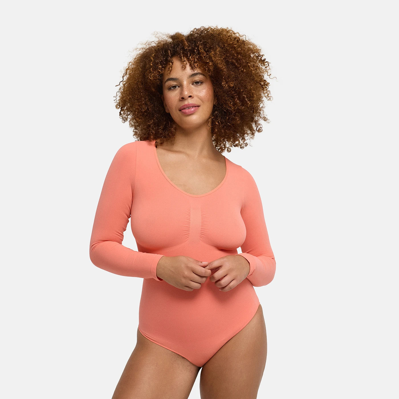 Body contenitivo modellante a maniche lunghe con slip