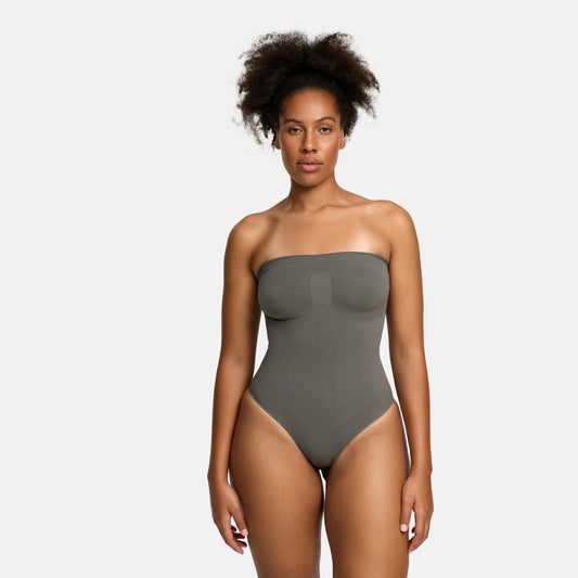 Strapless bodysuit sculpting shapewear met slip