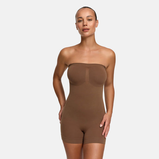 Mouwenloze bodysuit sculpting shapewear met shorts