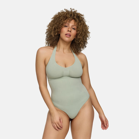 Halterneck shapewear met string