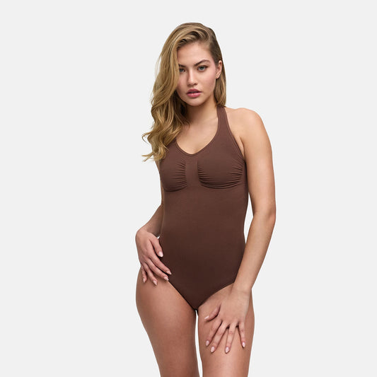 Halterneck bodysuit met slip