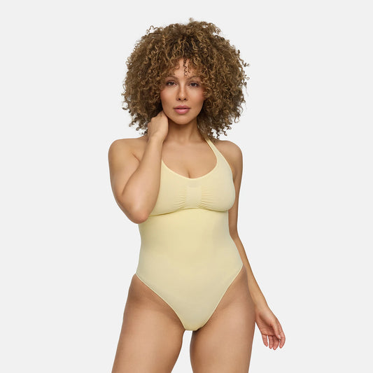 Halterneck bodysuit met slip