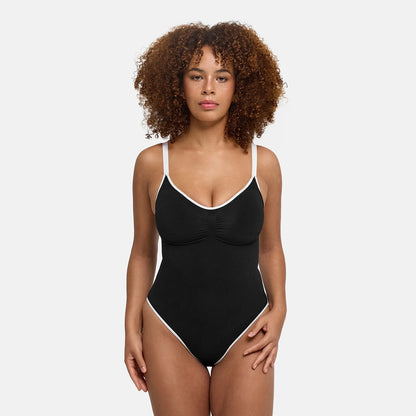 Lined Bodysuit Sculpting Shapewear met geïntegreerde pads met slip