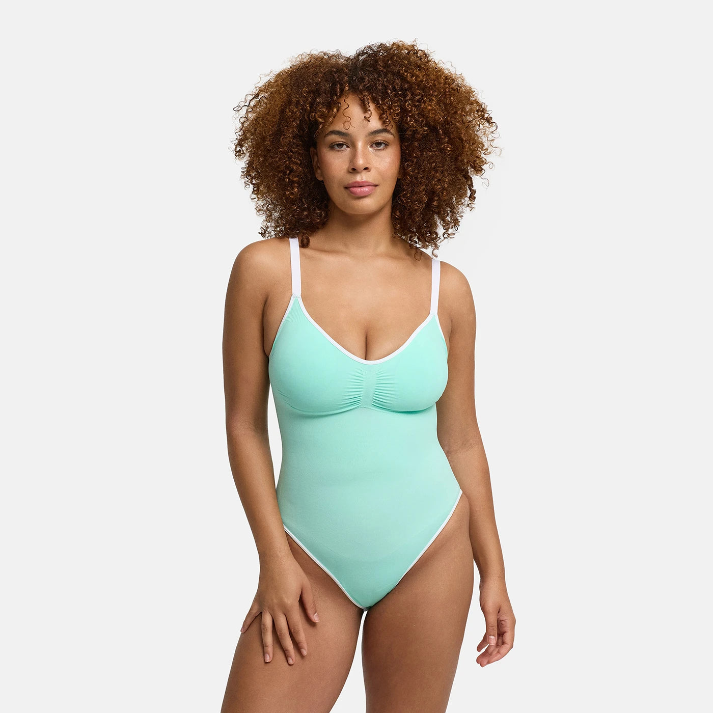 Lined Bodysuit Sculpting Shapewear met geïntegreerde pads met slip