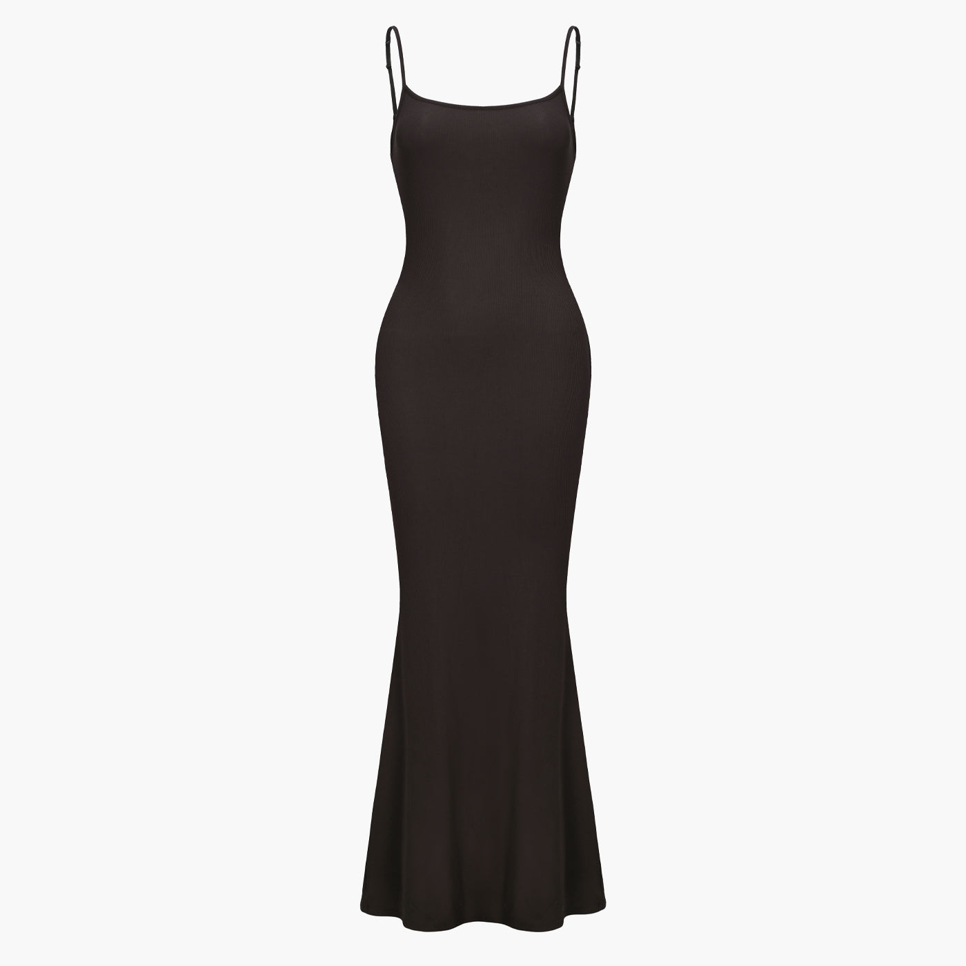 Vestido maxi de canalé con tirantes finos