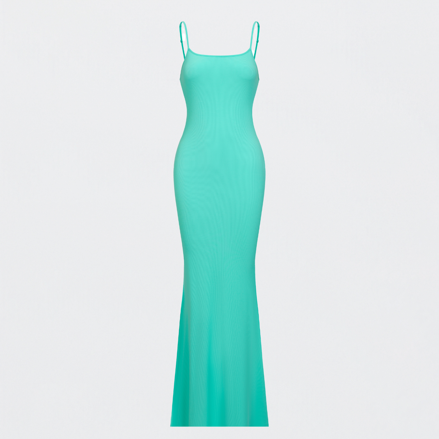 Vestido maxi de canalé con tirantes finos