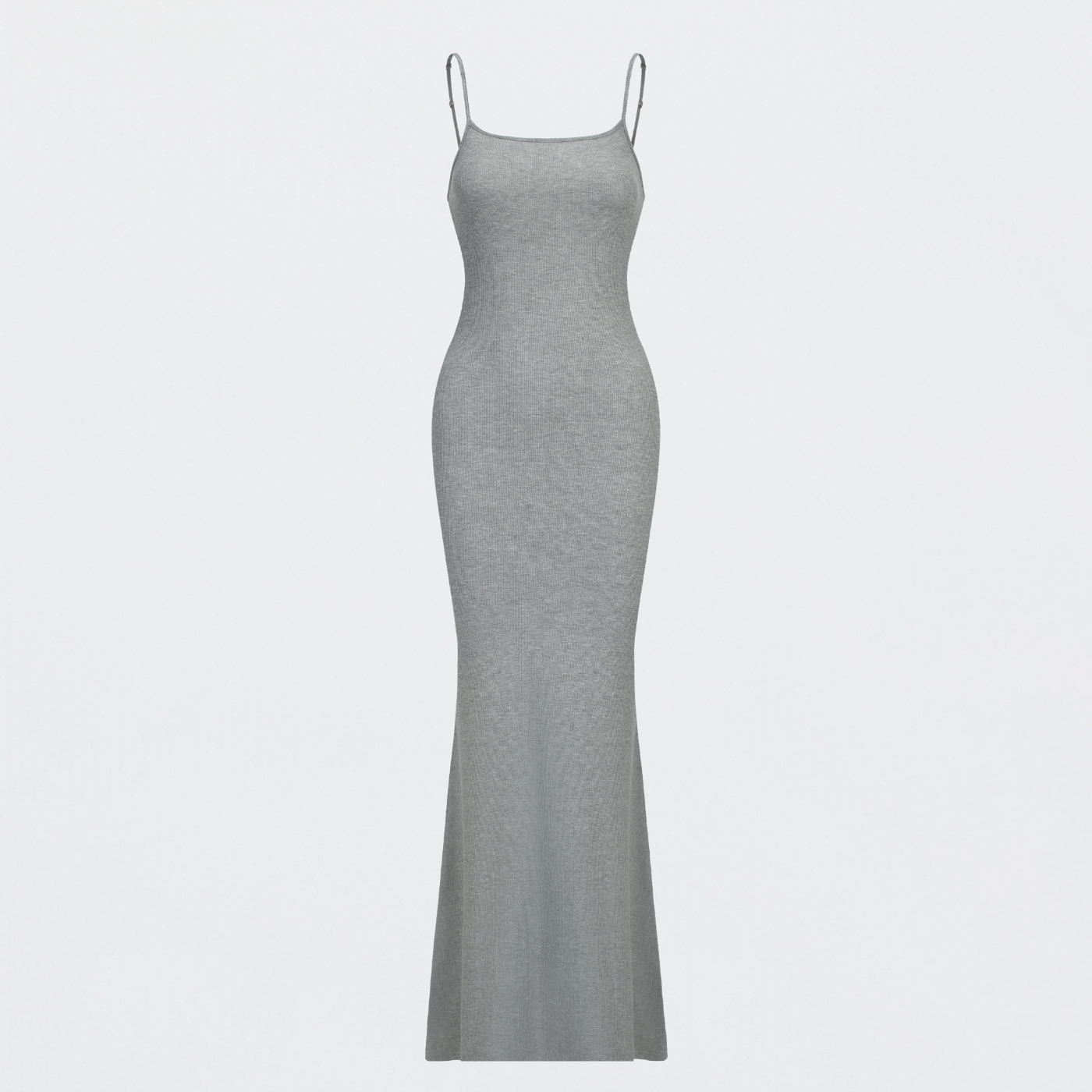 Vestido maxi de canalé con tirantes finos