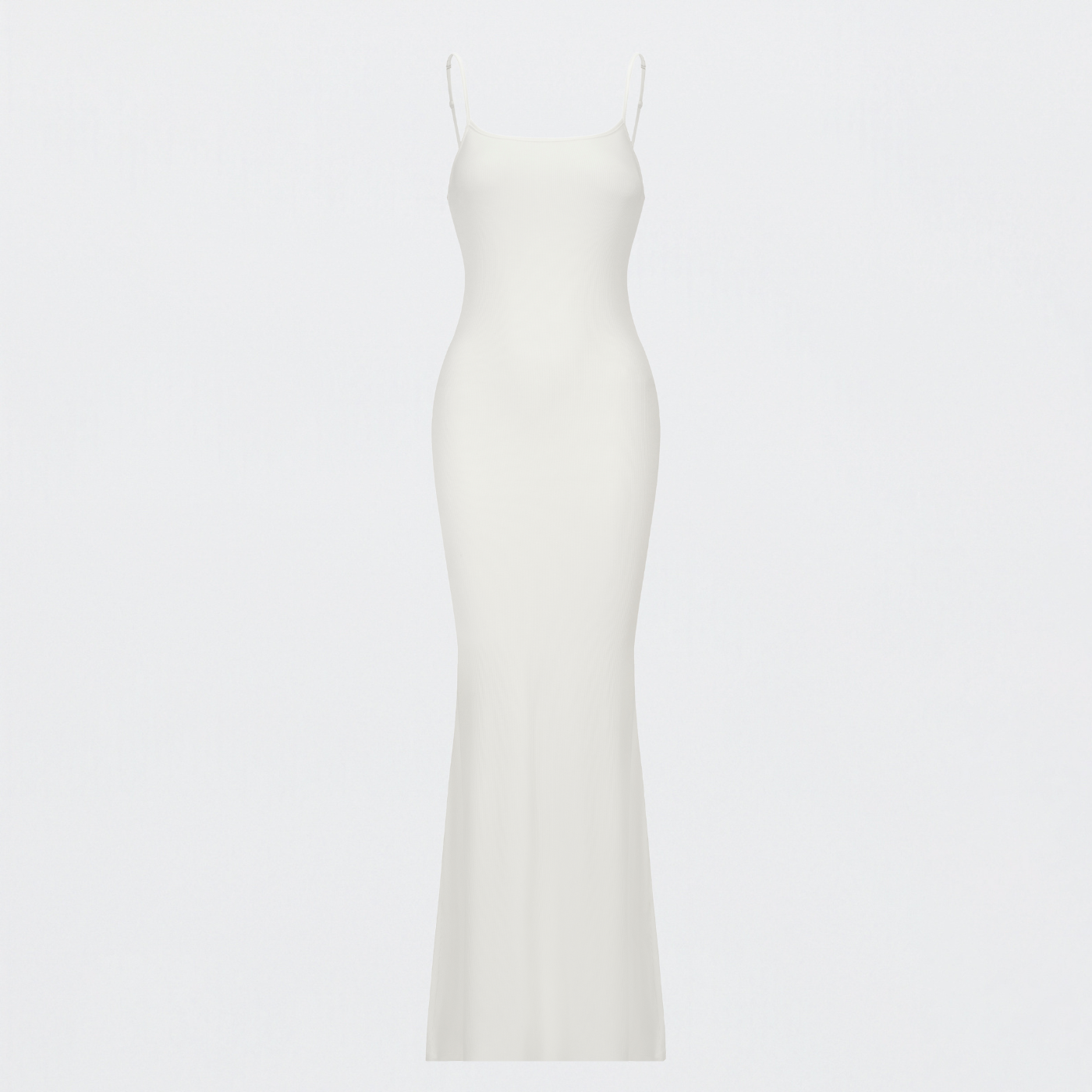 Vestido maxi de canalé con tirantes finos