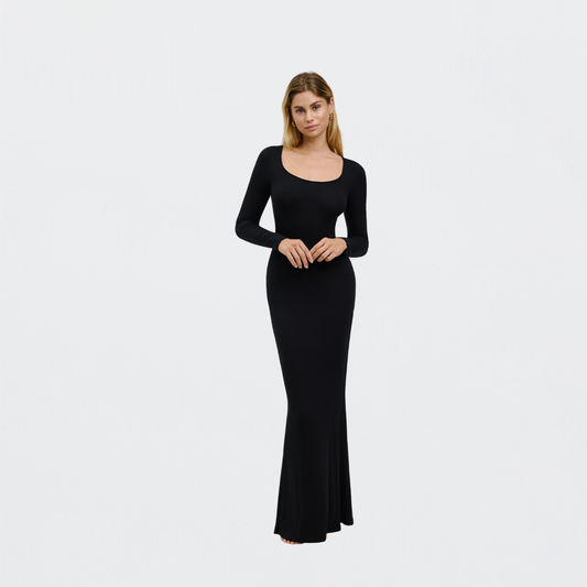 Ribbed Long Sleeve Maxijurk