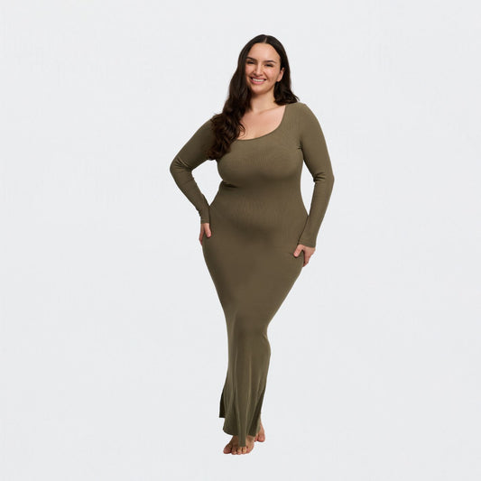 Ribbed Long Sleeve Maxijurk
