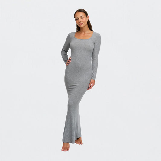 Ribbed Long Sleeve Maxijurk