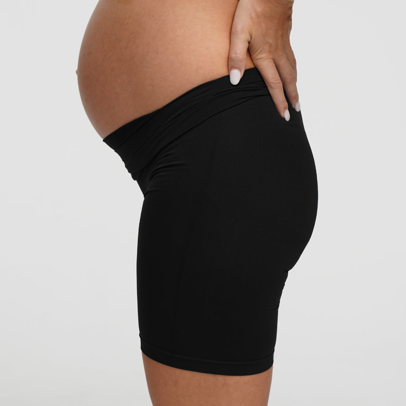 Naadloze zwangerschapsshort met hoge taille