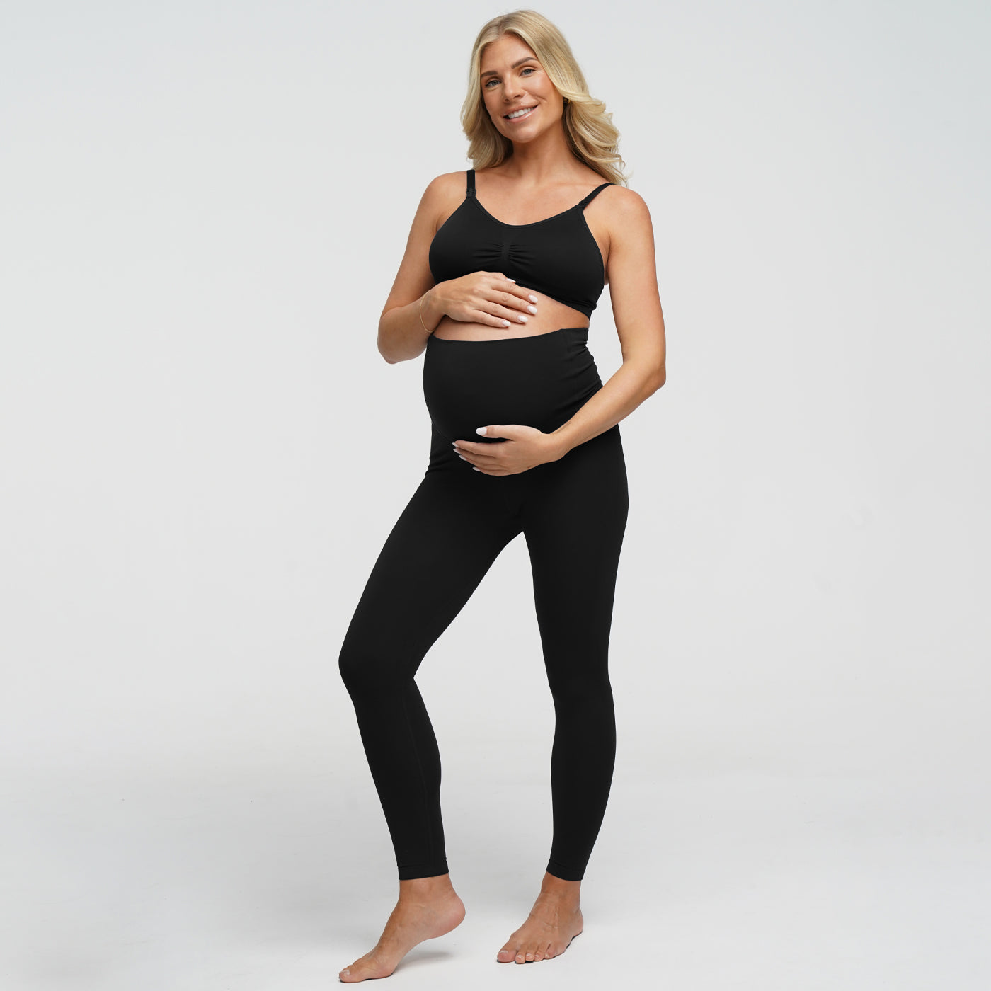 Leggings de maternidad sin costuras de talle alto