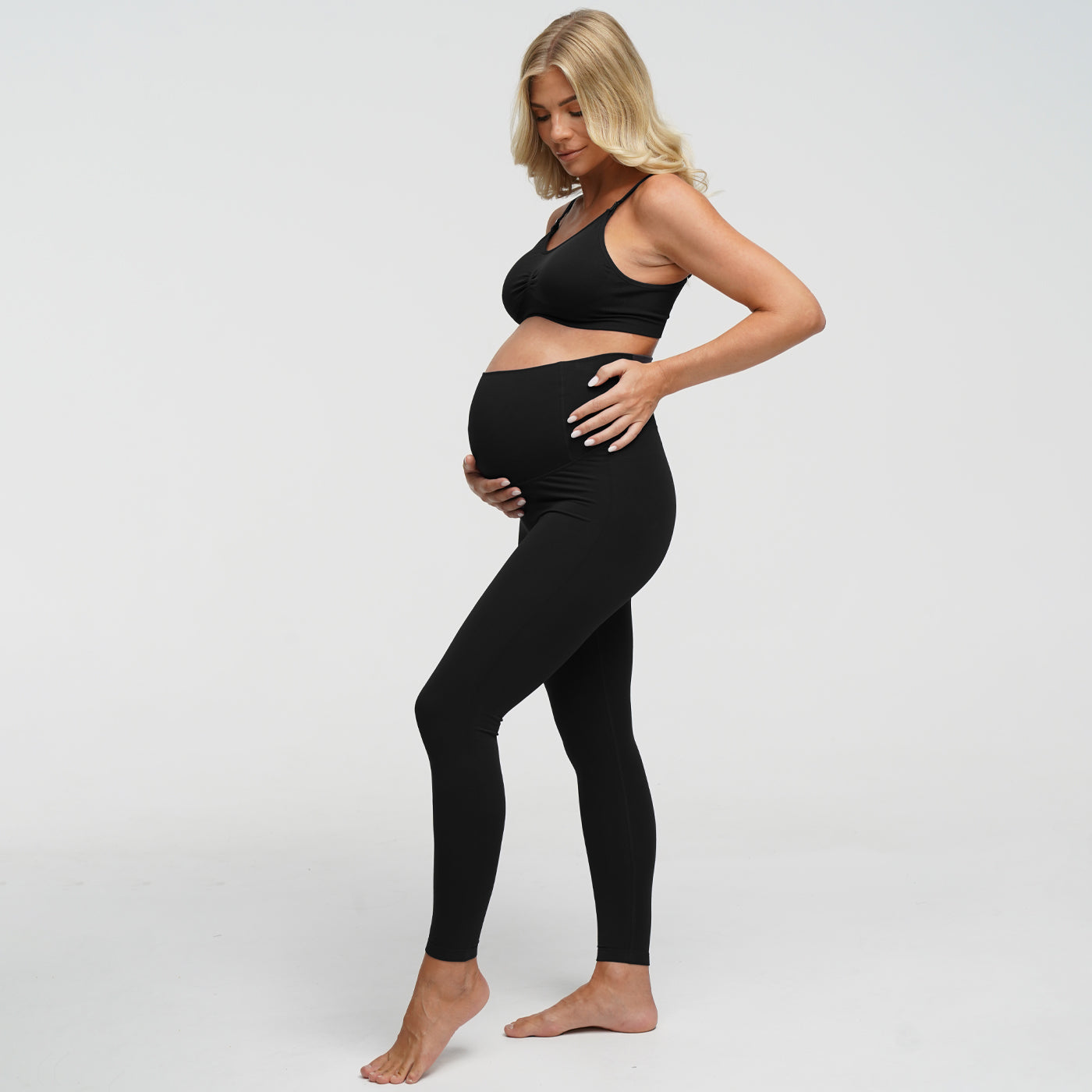 Leggings de maternidad sin costuras de talle alto