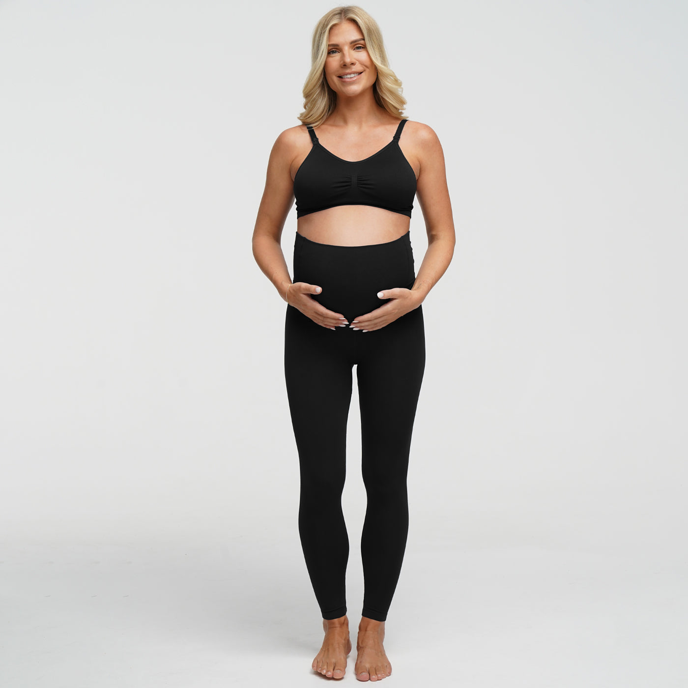 Leggings de maternidad sin costuras de talle alto
