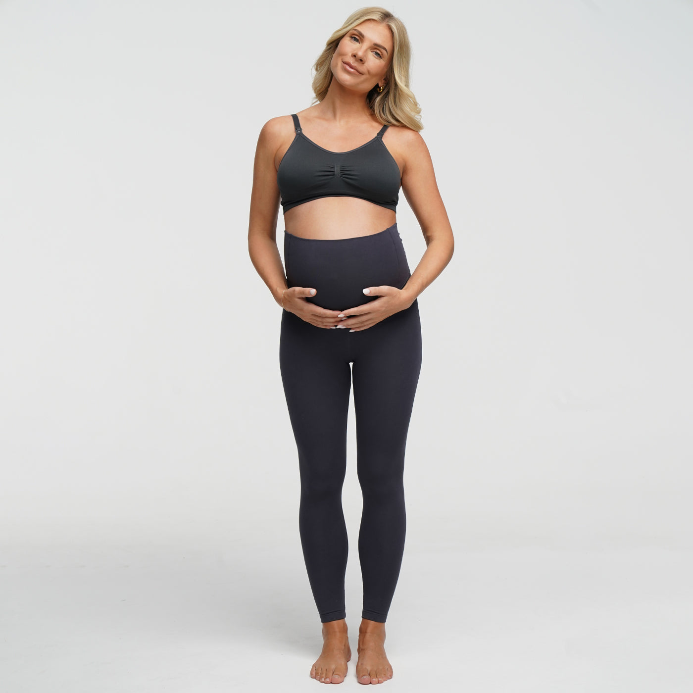 Leggings de maternidad sin costuras de talle alto