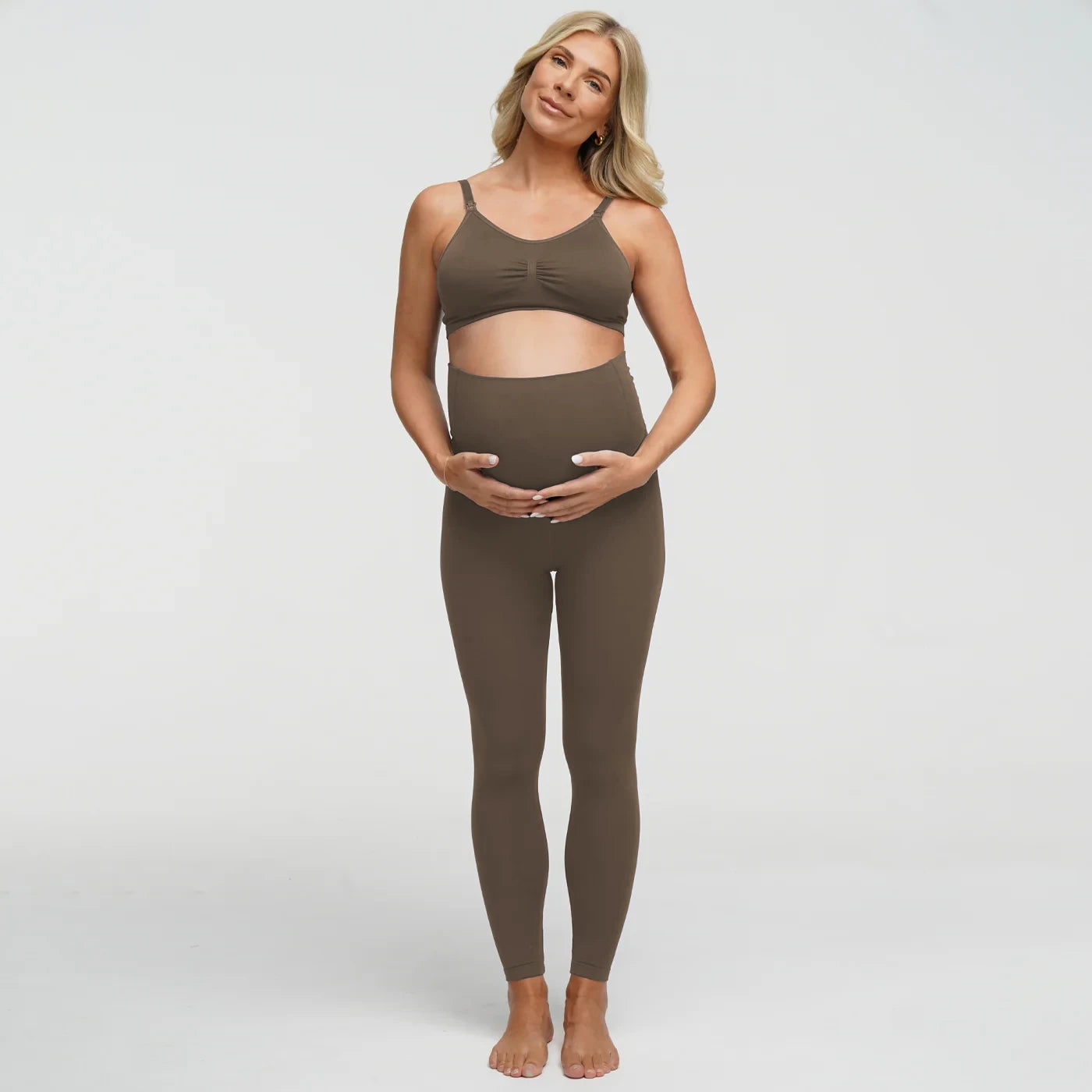 Leggings de maternidad sin costuras de talle alto