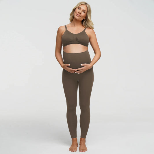 Leggings de maternidad sin costuras de talle alto