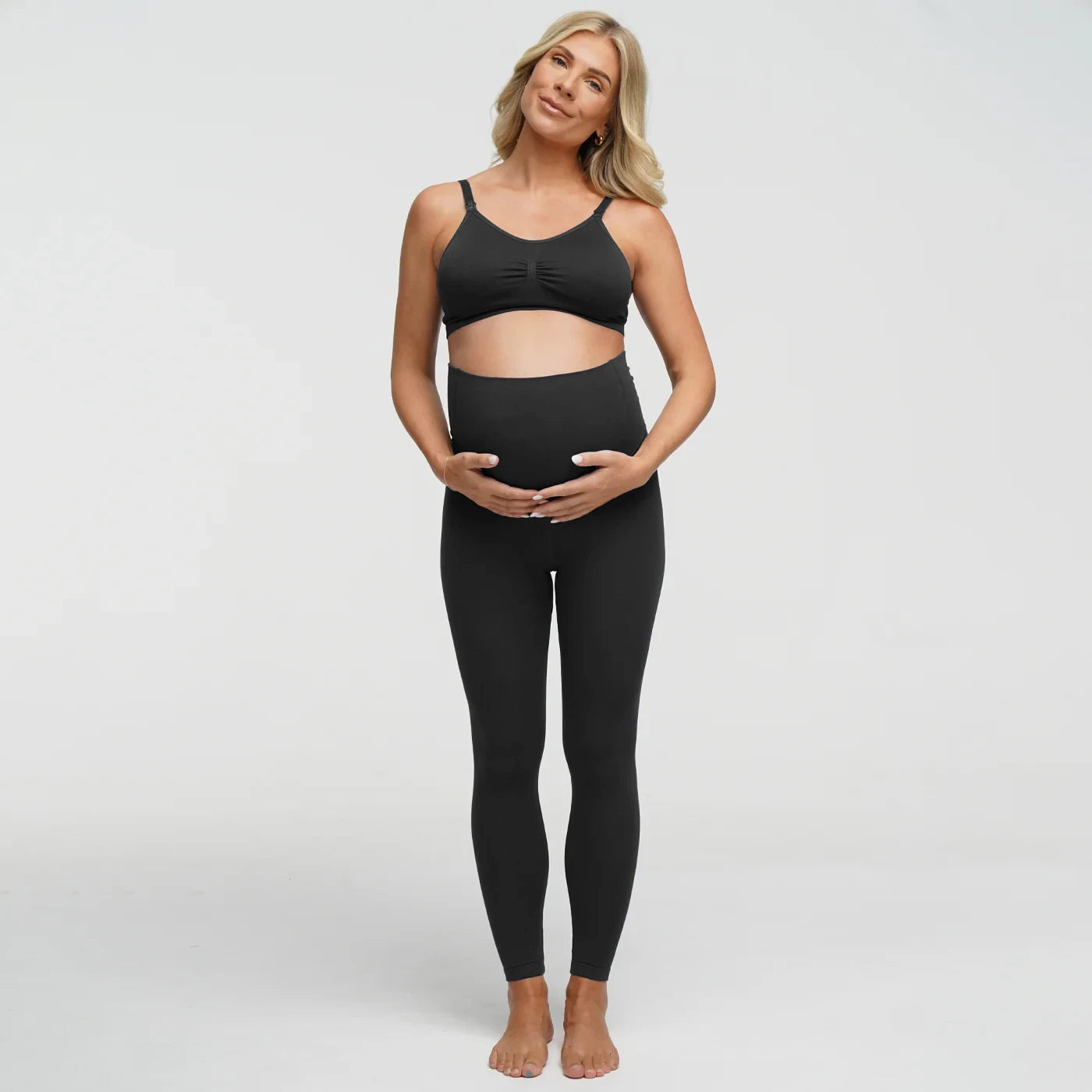 Leggings de maternidad sin costuras de talle alto