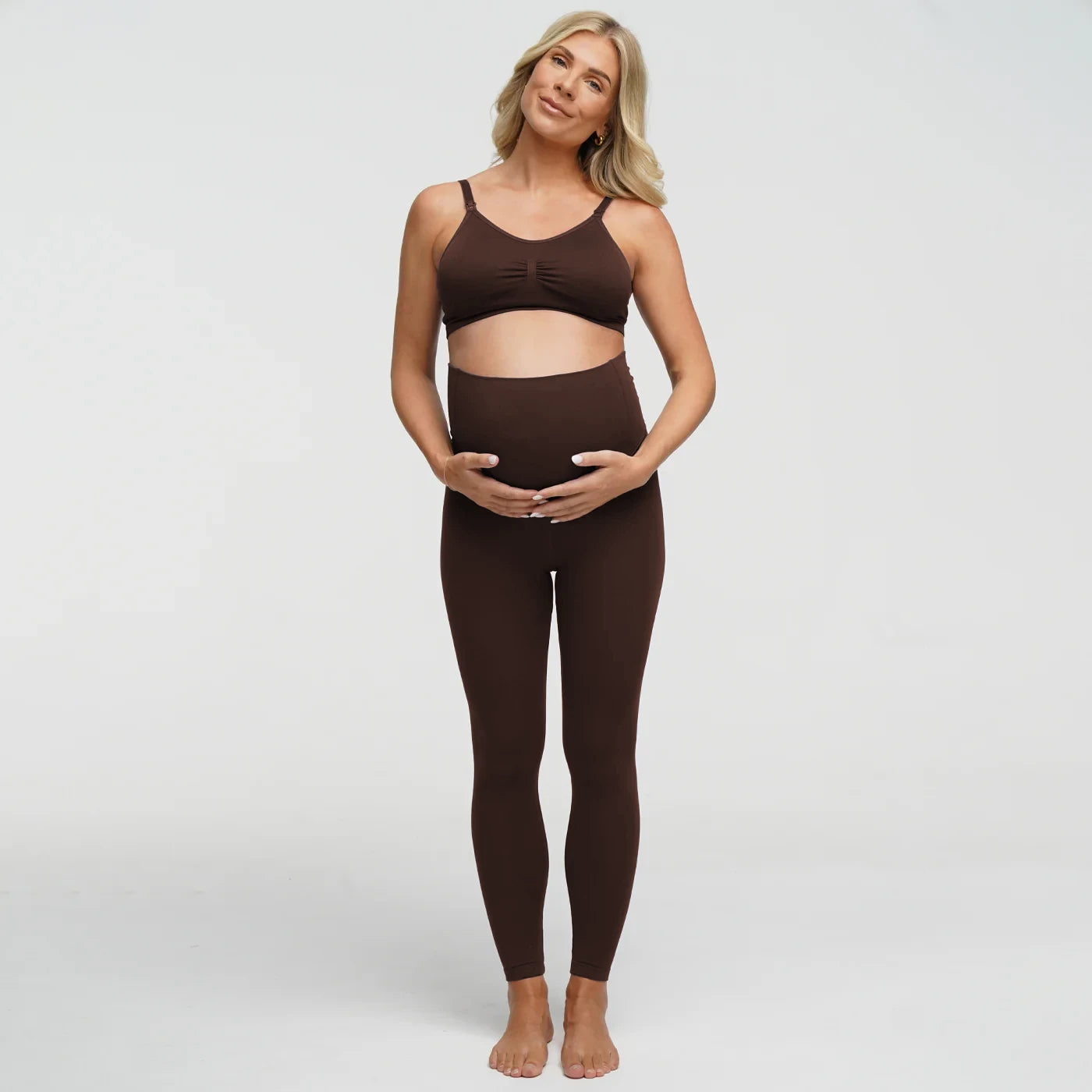 Leggings de maternidad sin costuras de talle alto