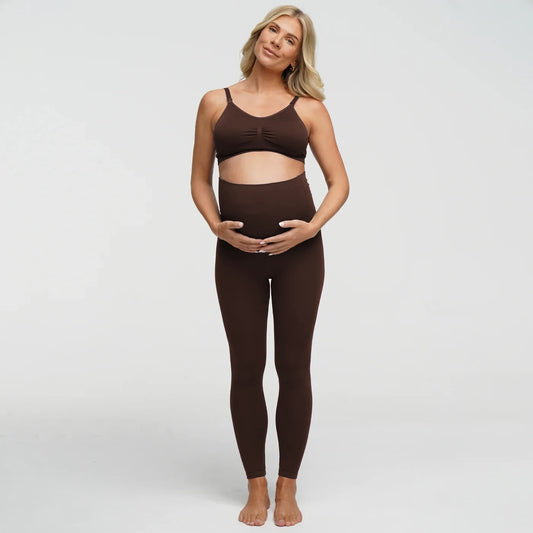 Leggings de maternidad sin costuras de talle alto