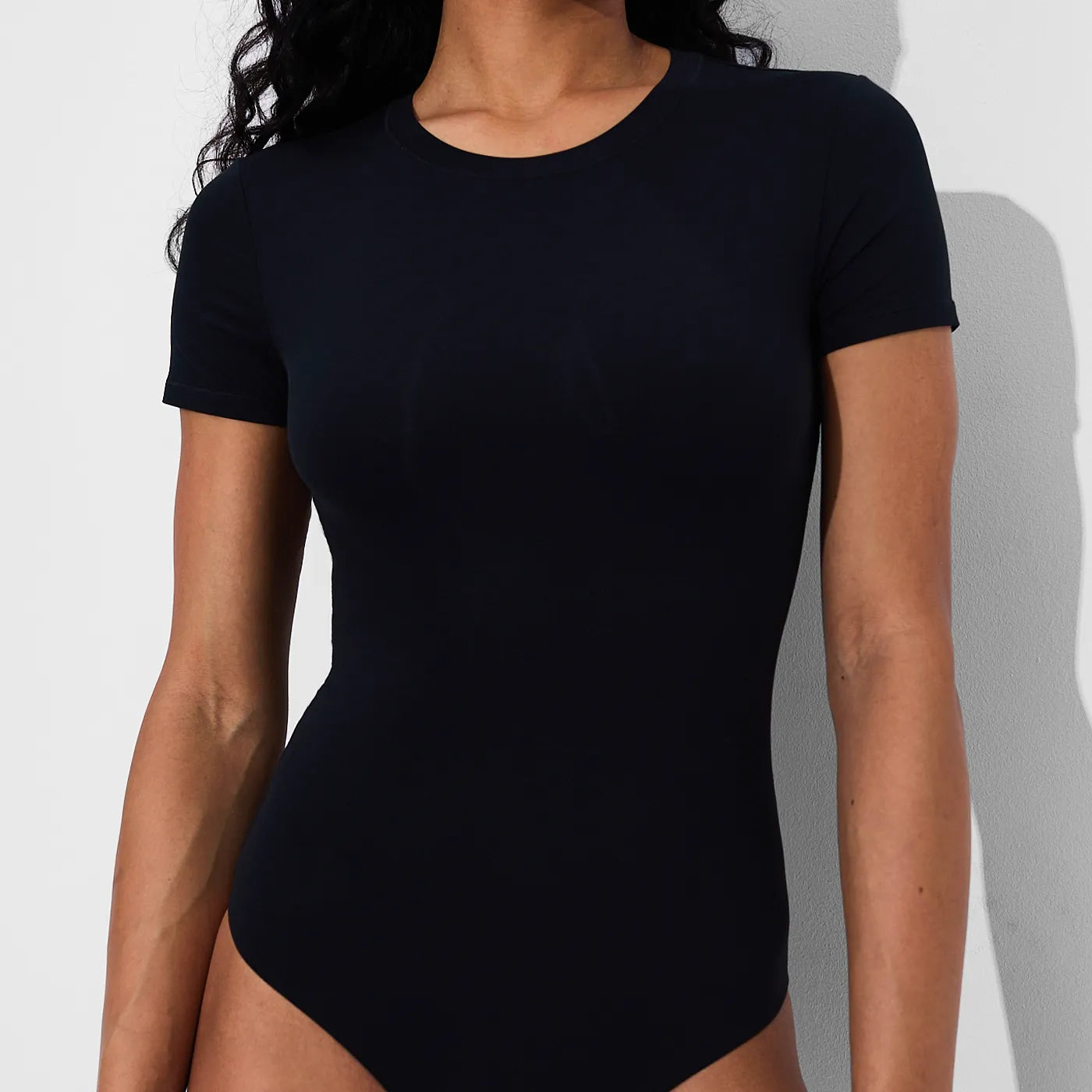 T-shirt-body met ronde hals