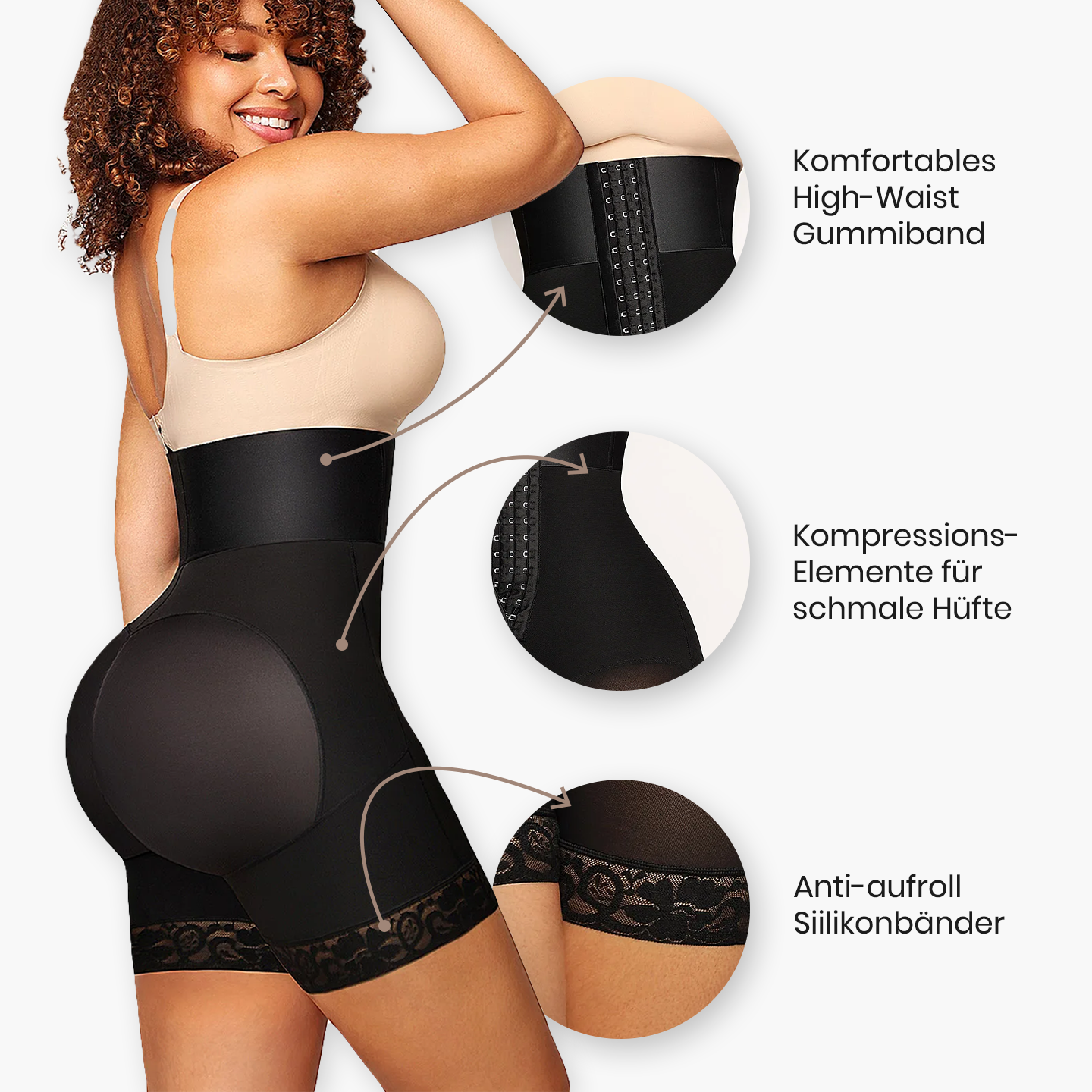 Short modellanti a vita alta con effetto push-up e supporto addominale
