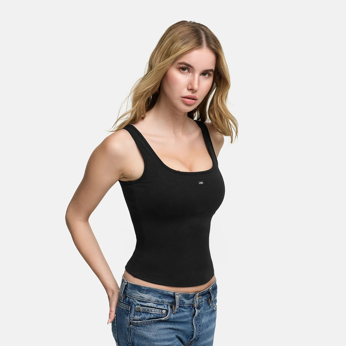 Débardeur en coton avec soutien-gorge push-up intégré