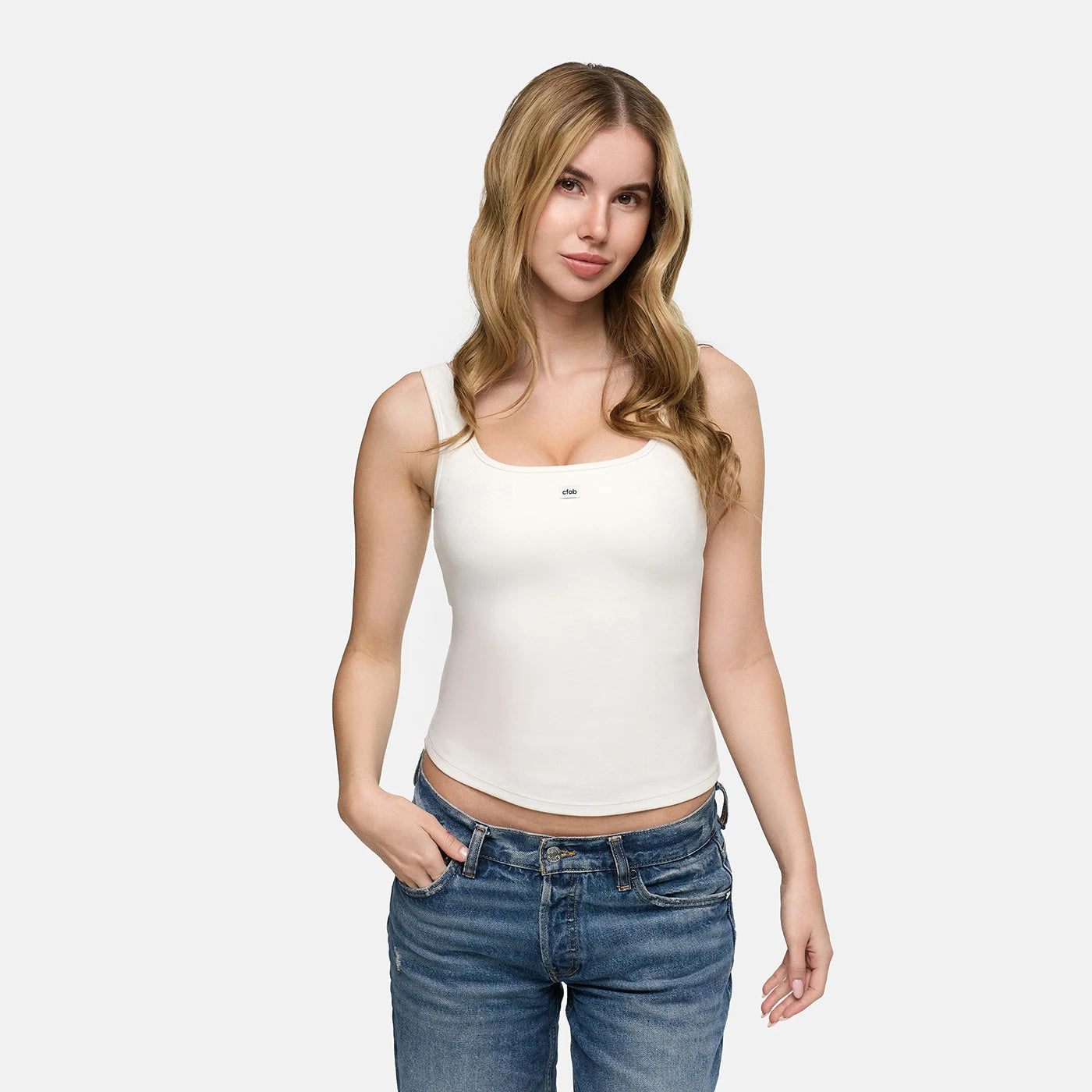 Débardeur en coton avec soutien-gorge push-up intégré