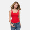 Canotta in cotone con reggiseno push-up integrato